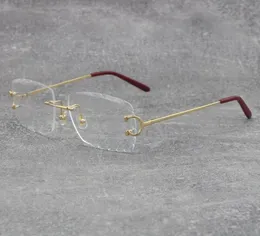 Designer masculino 2022 Óculos de metal sem orla