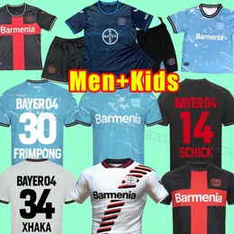 23/24 Bayer 04 Leverkusen Soccer Jerseys 3: e Demirbay Wirtz Bakker 2023 2024 Bailey Schick Paulo Ch Aranguiz Diaby Home Away Tredje män KID KIT MINDER Mästare