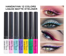 Handaiyan colorido delineador fosco líquido impermeabilizante 12 cores olhos maquiagem de linear de olhos duradouros 12pcslot1332057