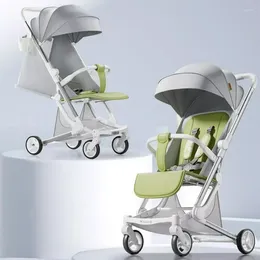 Carrinhos de bebê quatro rodas dobráveis carrinho de bebê portátil confortável pode sentar -se ou deitar de alumínio