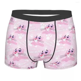 Underpants Custom Pink Cartoon Underwear Men Breathable Cute Leopard Boxer Briefs Shorts Panties Soft For Male
