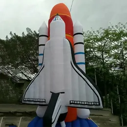 Partihandel 6m 20ft jätteuppblåsbar rymdfärja med basgiganten raketreklam rymdskepp för evenemang
