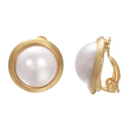 Twójfs 6 par pearl półkole ucha kolczyki mankietowe biżuteria mody 18k złota platowana kobieta świąteczna 6464711