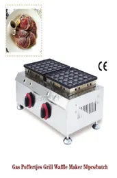 Gas Holland Small Pancakes Stove 50pcs Poffertjes Grill Waffle Baker Machine 2 Heads Commercial Stainless Steel Brand New7439402