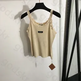 Holzohren gestrickt Camisole Frauen Neue Mode Schlinge dünne Tanktops Sommer sexy Westen Ernte Tops