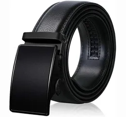 Belts Belt Men Ratchet Click Genuine Leather Dress Jeans Automatic Sliding Buckle Black Brown Holeless HIGH Quality6228254