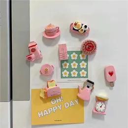 3pcsfridge Magnets The Girl - это милые творческие магниты для холодильника, эмулирующий торт и молоко мини -кухонная утварь.