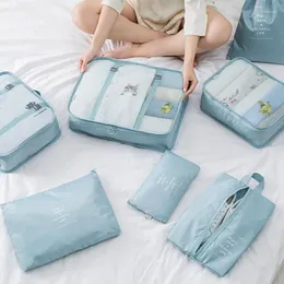 Bolsas de armazenamento 7pcs Conjunto de viagens à prova d'água Roupas de recipiente Oxford Cosmético Bolsa de Bolsa de Casa Acessórios para Casa