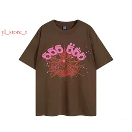T-shirts de grife de grife SP5DE SPIDE Web 5555555 T-shirt de manga curta impressa para homens e mulheres American High Street Moda Moda curta 8586