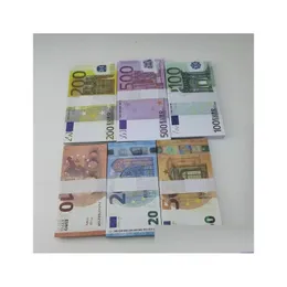 Outras festa festivas de suprimentos de filme dinheiro nota 5 10 20 50 dólares euros realistas bares de brinquedos copy cópia moeda falsificados 100 pcs/p otlj4