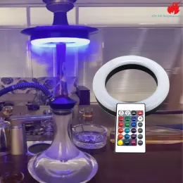 Aksesuarlar Jok Juk Renkli LED Hookah Işık Gösterisi Shisha Ring Lamba Mıknatısı Viskozu Uzaktan Kumanda ile Adsorpsiyon Cachimba Duman Aksesuarları