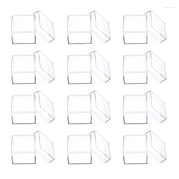 Opakowanie prezentów 12PCS Clear Acryl Square Cube Cube Box Pudełka Pudełka pojemniki na przyjęcie weselne Baby Shower