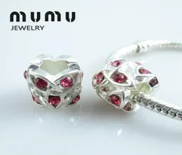50pcslot Fashion Surround Strine Charms perle con ciondoli in cristallo addominale argento Fit Bracciale europeo Bracciale per gioielli fai -da -te Ship3103767
