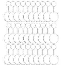 Keychains 487296pcs Acrylic Transparent Circle Discs Set Key Chains Clear Round Keychain Blanks For DIY Transparent1398448