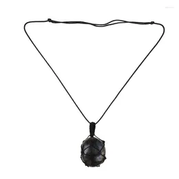 Catene Labradorite Collana in pietra naturale Pendant Wrap Yoga Macrame per uomini Donne Energia