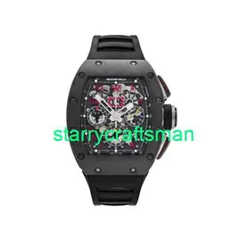 RM Luxury Watches Watch Mechanical Mills Men's Watch RM011 AK Ti Felipe Massa Titanium Número Vermelho Stjf