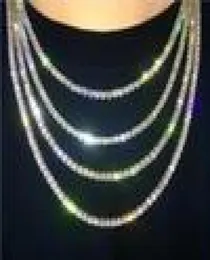 Candlelight Diamond Tennis Choker Męskie złoto złoto srebrne lodowane naszyjniki łańcuchowe moda biżuteria Hip Hop biżuteria 10 sztuk B6173642