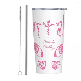 Tumblers Melanied Martinezs Portals Tour Stainless Steel Tumbler Four Eyes Coffee Mug With Straws Car Mugs Cold And Water Bottle