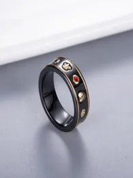 Пара любовников Керамическое кольцо с штампом Black White Fashion Bee Finger Кольцо высококачественных украшений для подарка 6 7 8 96542620