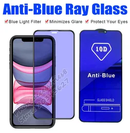10d Antiblue Light Full Cover Tempered Glass Phone Screen Protector für iPhone 14 13 12 11 Mini Pro Max XR XS 6 7 8 Plus Samsung 1278181