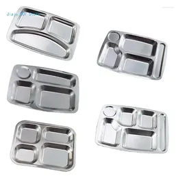 Plates Compartment Tray Divided Dinner 304Stainless Steel For Adult And Kids C9GA