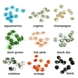 Muitas cores 14mm 100pcs/1000pcs Crystal Glass Octagon Beads 1 buraco/2 buracos acessórios DIY para pingentes de prisma solto 240430