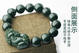 Dekorative Figuren 16 mm Qualität grau Jade Mala Perlen Armreif Amulett Glück Pixiu Armband Segen Talisman