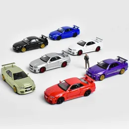 Diecast Model Cars MC Micro City 1 87 GTR R34 Skyline Plastic Car ModelL2405