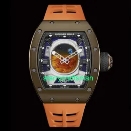 RM Luxury Uhren Mechanische Uhrenmühlen Männer-Serie RM52-05 Astro Tourbillon Titaniumlegierung Emaille Mars Scheibe Limitiert auf 30 Stücke ST4I