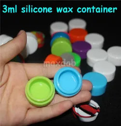 3ml Nonstick Silicone dabber jar boxes tool Container For Wax Bho Oil Butane rigs water pipe2581422