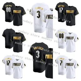 2024 City Connect Black White Gold Jersey Jersey Harper Trea Turner Realmuto Ranger Suarez Alec Bohm Kyle Schwarber Bryson Stott Chase Utley Nick Castellanos Brandon Marsh Marsh