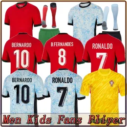 2024 Euro Portugalia Koszulki piłkarskie Joao Felix Pepe Bermardo B.fernandes Camisa de Futebol J.Moutinho Football Shirt Men Kit Kit Kit Ronaldo Portugalczyka