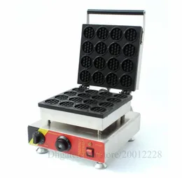 Electric Mini Round Waffle Machine Non -Stick Small Cake Maker 52x52mm 16 Formar 1500W för Hem Food Street4599733