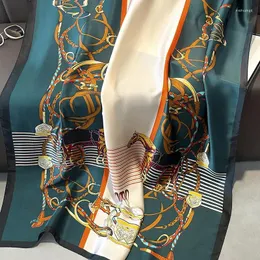 Etniska kläder 2024 Ladies Spring/Summer Euro-American Style Silk Scarf With Elegant and Stylish Decoration Sun Protection Headscarf