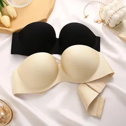 Bras Women Women Invisível Fechamento frontal Bra Sexy Push Up Rouphe Lingerie Feminino Brassiere Straplesslessless Balette sem costas