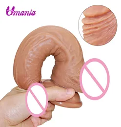 Super Realistic Soft Silicone Dildo Suction Cup Male Artificial Penis Dick Woman Masturbator Adult Sex Toys no vibrator Dildos Y203213476