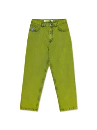 American Polar Skate Co 93 Trendy Brand Washed Green Jeans Mens Street Skate Culture Byxor Lossa breda benbyxor 240428