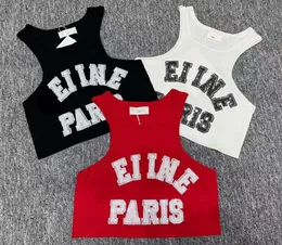 Womens Tanks Correct Letter Women 3 Color Sleeveless Letter Pattern Sequin Oneck Crop Tops Fashion Casual Summer Vest 435454