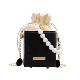 Myyshop PB0016 Fashion Mini Pearl Chain Wallet Mobile Single Shoulder Bags Messenger Bag White Yellow Purple Black 4 Colors 277Q