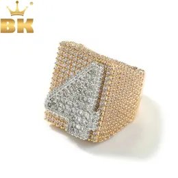 TBTK Custom Mens Ring Personlig Big Baguettecz Letters Numbers Full Iced Out Cubic Zirconia Party Ring Hiphop Rapper Jewelry 240508