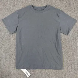 -Shirts 2024 neues lila T-Shirt Kurzarm Männer Tees Solid Color Cotton O-Neck Tops Hochwertiges T-Shirt-Großhandel Drop Versand J240506