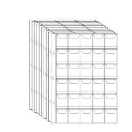 Album 3 Hole Coin Album Collection Pages 12 20 30 35 42 Grids Transparent Coin Sheet PVC Pocket 26mm/28mm/30mm/33mm/35mm/40mm/62mm