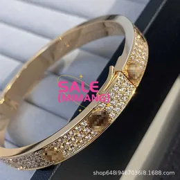 Pulseira de carcas de grife V escultura de precisão CNC Gold Kajia Classic Rose Full Sky Star Star Wide Edition Bracelete para casais 18K Diamond Ky2u