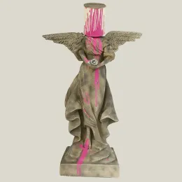 Minyatürler demir kova boyalı melek modeli gri vintage bebek heykelleri figürinler dekorasyon ve masa aksesuarları estetik hediyeler