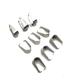 200 Pcs Large 9*11 Mm Pendant Connectors Pinch Clip Bail clasps hooks for DIY Jewelry Making Findings Necklace Accessories Stainless Steel Melon Buckle3625305