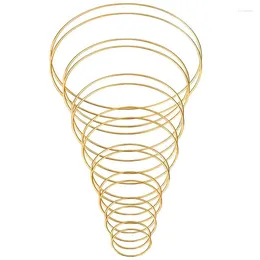 Dekorative Figuren 16pcs Traumfängerringe 8 Größe Metall Hoops für Traumfänger Goldkranz Makrame Ring DIY Craft Hoop