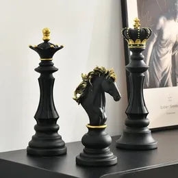 تمثال شطرنج دولي رجعية للملك الداخلي نايت نايت النحت منزل سطح المكتب ديكور غرفة المعيشة 240506