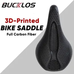 Bucklos 3D de impressão de bicicleta sela fibra de fibra de carbono Projeto oco Ultralight Bike Seat Almofada Saddora 3D confortável e impressa 240507