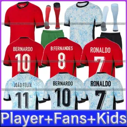 24 25 Portuguesa Portugal Soccer Jerseys Fernandes Ronaldo Cristiano Portugieser 2024 Euro Cup Football Roomts Men Kid