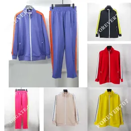 Ängelbanor Män spår Junior Suits Womens Sweatsuits Designer Jacket Sweat Pants Coat Rainbow Strip Color Matching Sports Suit Män och kvinnor avslappnade avslappnade set
